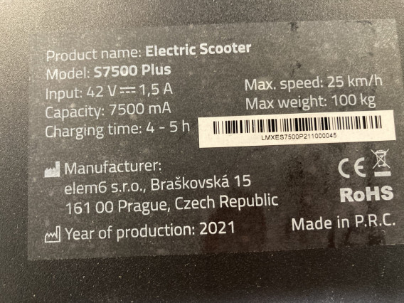 LAMAX E-Scooter S7500 Plus - ridden for 22 km